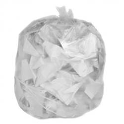 High Density Trash Bag, 30"x37", 10 Micron, Clear, Medium Grade, 20 to 30 Gallon Capacity, 500/CS