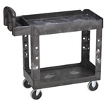 Rubbermaid 4520-88 HD 2-Shelf Utility Cart w/Lipped Shelf (Med)